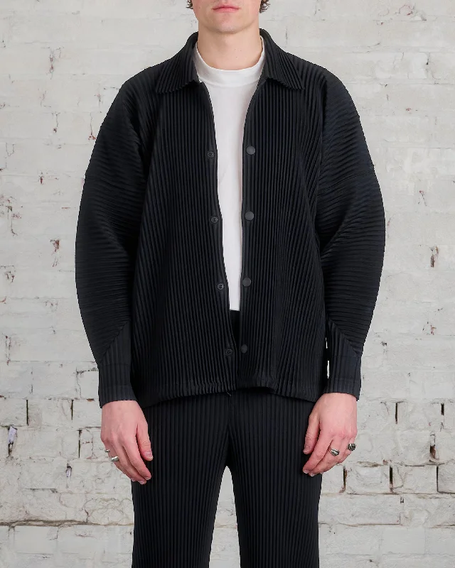 Issey Miyake Homme Plisse Pleats Feb Coach Jacket Black