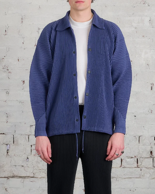 Issey Miyake Homme Plisse Pleats Feb Coach Jacket Blue Char