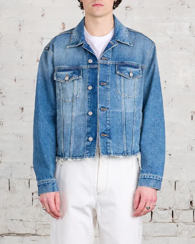 MM6 Maison Margiela Denim Cropped Jacket Light Blue