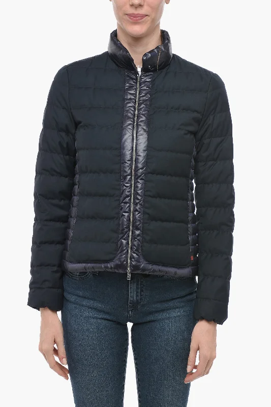 Woolrich LUXE PACK Nylon and Fabric Quilted Down Jacket with Front Zi