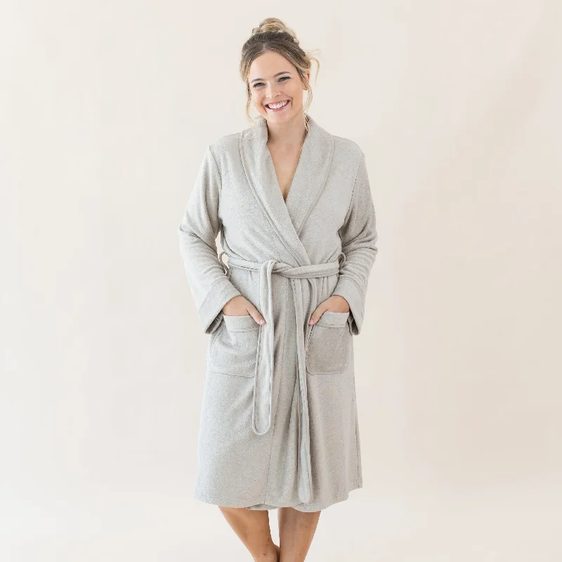 women robes with beaded accents for glamourAdult Robe in Almond