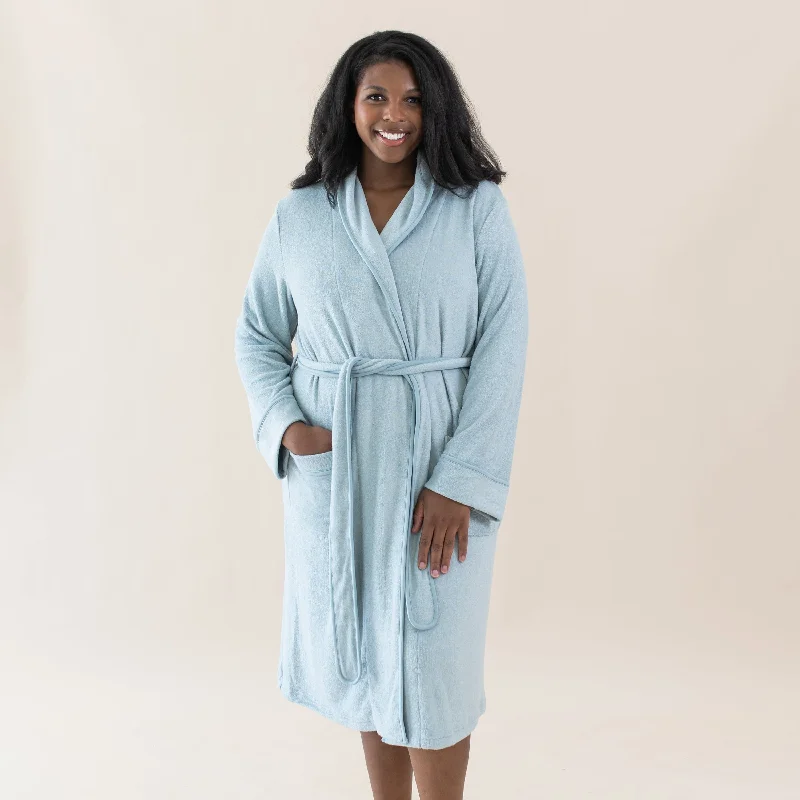 breathable women robes for hot sleepersAdult Robe in Fog
