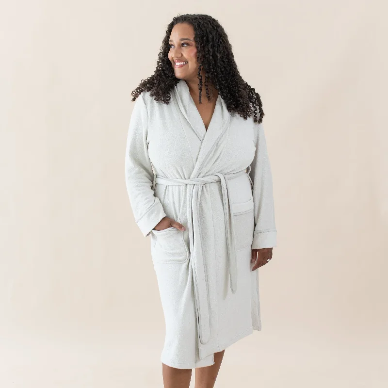 women robes with embroidery detailsAdult Robe in Oat