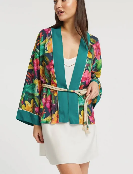 plus size women robes for a perfect fitInej Botanica Woven Tencel Cardigan Wrap