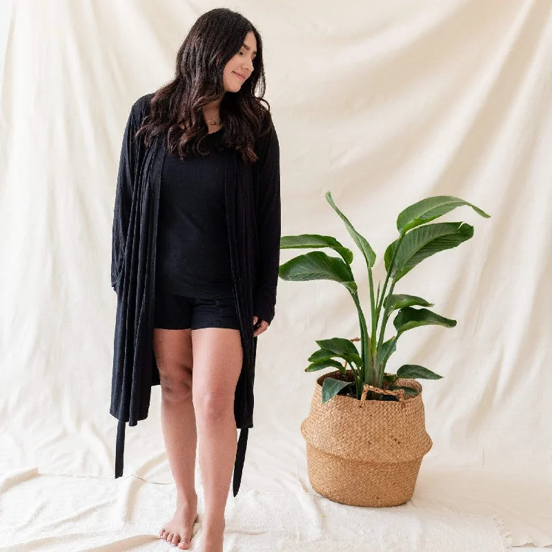 wrap - around women robes with adjustable beltsWomen’s Lounge Robe in Midnight