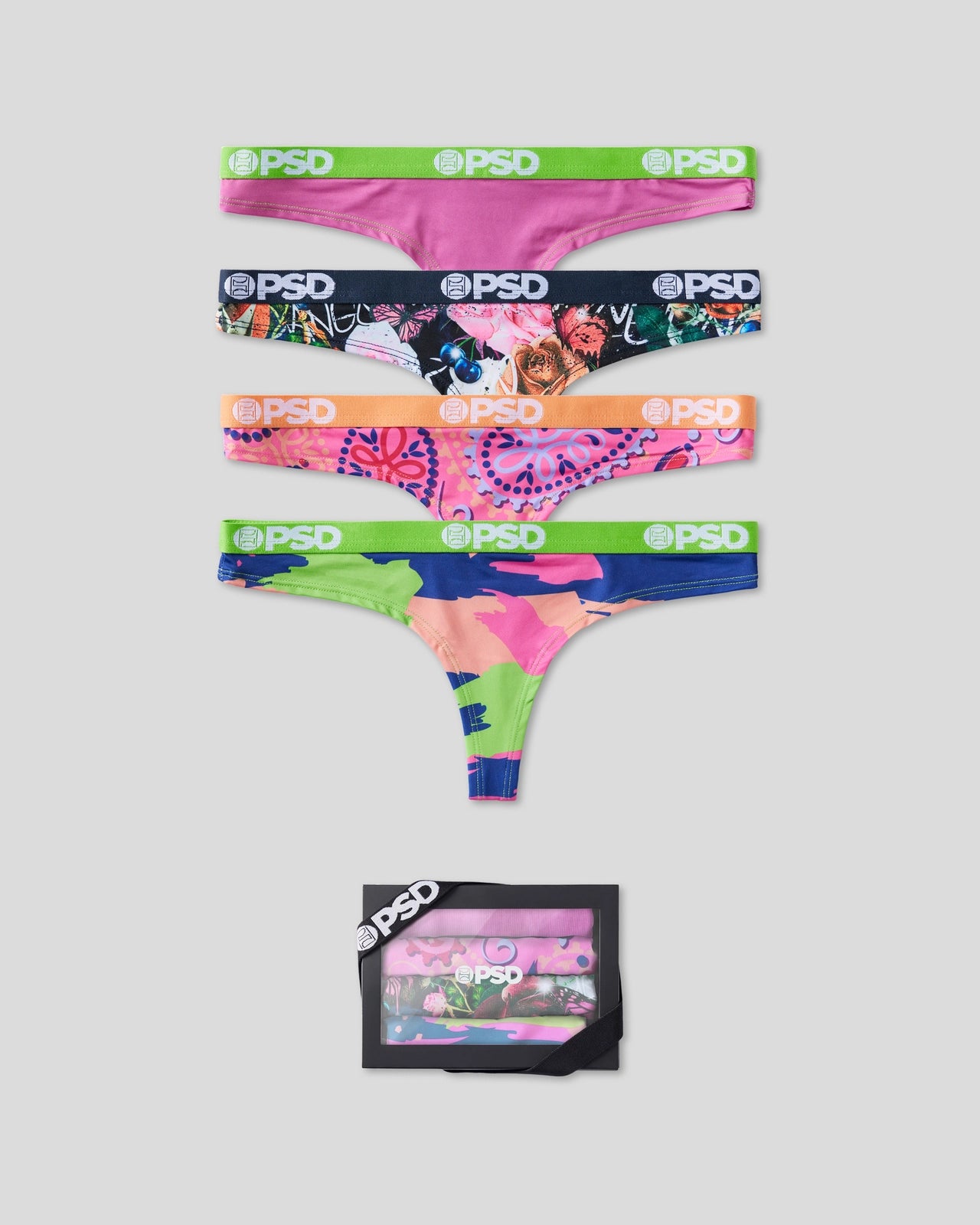 Ruched - detail women thongs for a stylish twist​4 Pack - Moody Pop