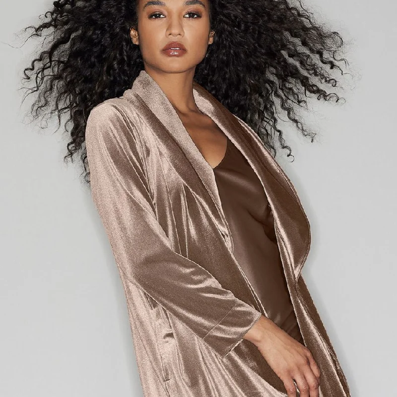 women robes with lace trim for eleganceNatori Natalie Velvet Robe in Brown Velvet H74086 women robes with lace trim for eleganceNatori Natalie Velvet Robe in Brown Velvet H74086