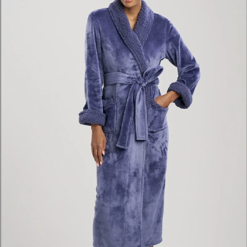 women robes with pockets for convenienceNatori Plush Sherpa 52" Robe D74068 in French Navy women robes with pockets for convenienceNatori Plush Sherpa 52" Robe D74068 in French Navy