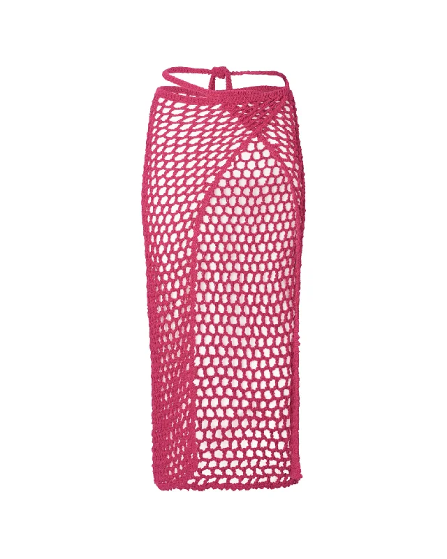 Alessia Fuchsia Long Crochet Skirt