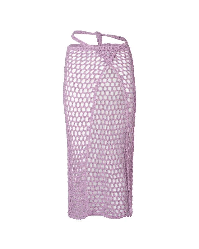 Alessia Lilac Long Crochet Skirt