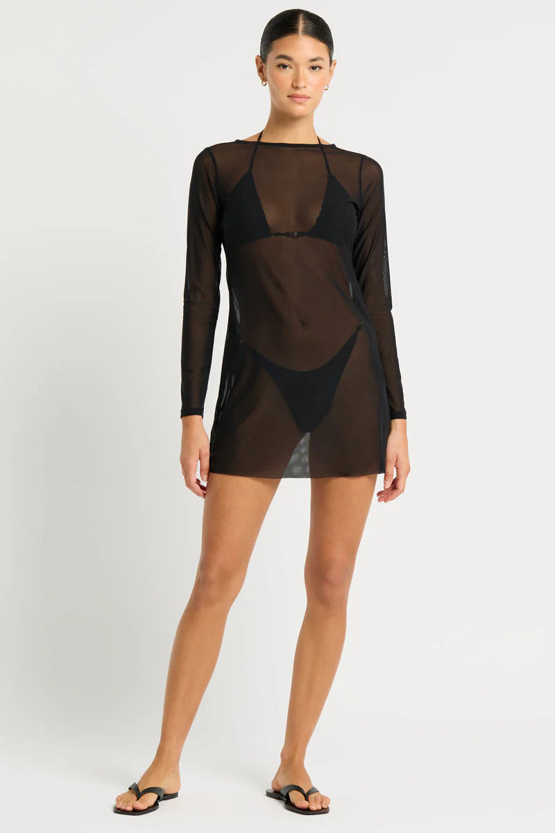 Gisele Mini Dress Black Mesh