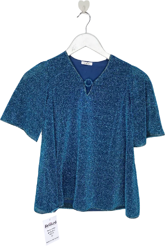 Oséree Blue Glitter V Neck Cover Up Dress  2 -4Years